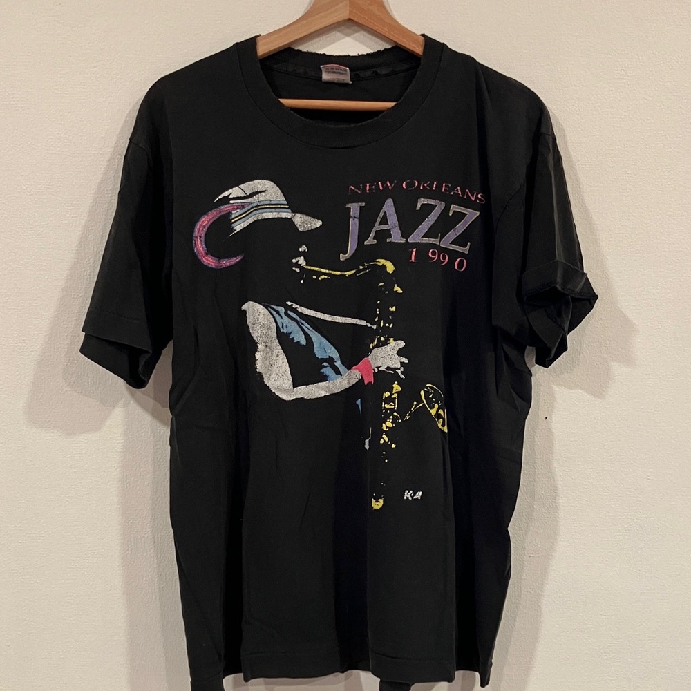 Vintage New Orleans Jazz 1990 Black T-Shirt